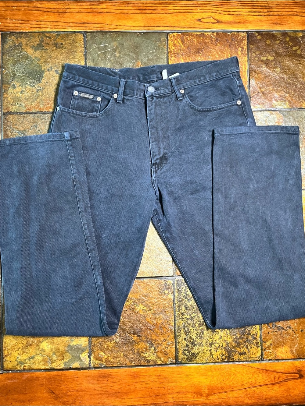 Vintage Calvin Klein 100% Cotton Made in USA Black Straight-Leg Jeans-13